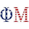 Phi Mu American Flag Greek Letter Sticker – 2.5″ Tall