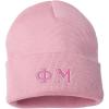 Phi Mu Big Greek Lettered Knit Cap(Light Pink)