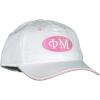 Phi Mu Throwback Oval Game Hat(White W/White Thread Color)