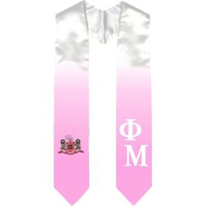 Greekgear Phi Mu Extra Fancy Diagonal Greek Graduation Stole W Crest