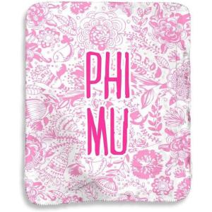 Greekgear Phi Mu Floral Sherpa Lap Blanket