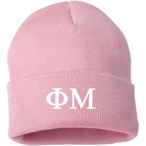 Greekgear Phi Mu Greek Letter Knit Cap Pink