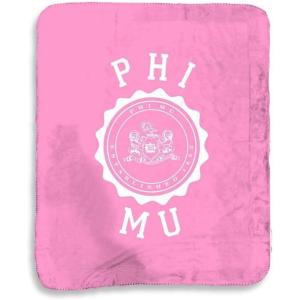 Greekgear Phi Mu Seal Sherpa Lap Blanket Pink