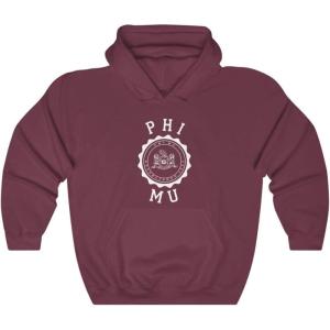 Greekgear Phi Mu Unisex College Seal Hoodie(Maroon)