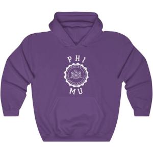 Greekgear Phi Mu Unisex College Seal Hoodie(Purple)