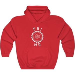 Greekgear Phi Mu Unisex College Seal Hoodie(Red)