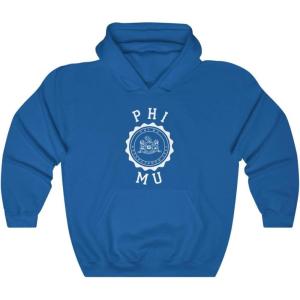 Greekgear Phi Mu Unisex College Seal Hoodie(Royal)