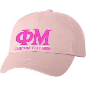 Personalized Phi MU Greek Line Hat(Pink)