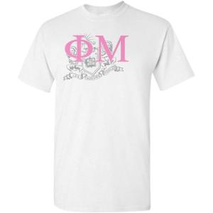 Phi Mu Greek Crest T-Shirt(Light Grey)