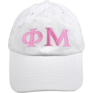 Phi Mu Greek Letter Hat(White)