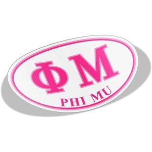 Phi Mu Greek Letter Oval Decal
