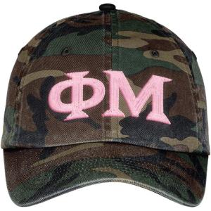 Phi Mu Lettered Camouflage Hat Military Camo