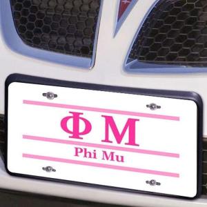 Phi Mu Lettered Lines License Cover