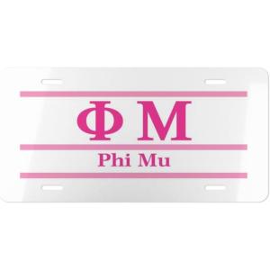 Phi Mu Lettered Lines License Covers