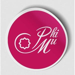 Phi Mu Logo Round Decal Grey(Pink)