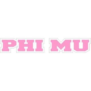 Phi Mu Long Window Sticker