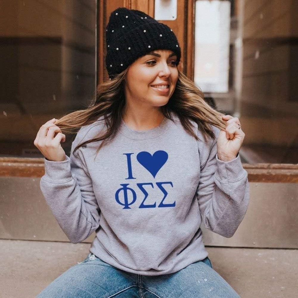 imagePhi Sigma Sigma I Love Crewneck SweatshirtLight Grey