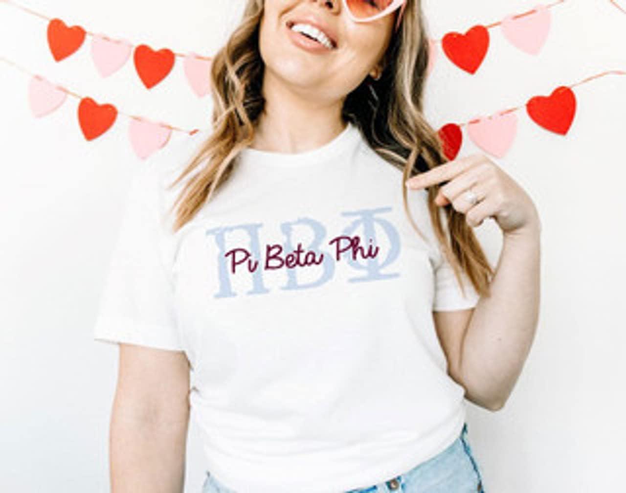 imagePi Beta Phi Greek Type Cotton TeeWhite