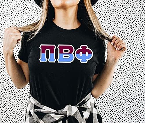 imagePi Beta Phi Two Tone Greek Lettered TShirtBlack