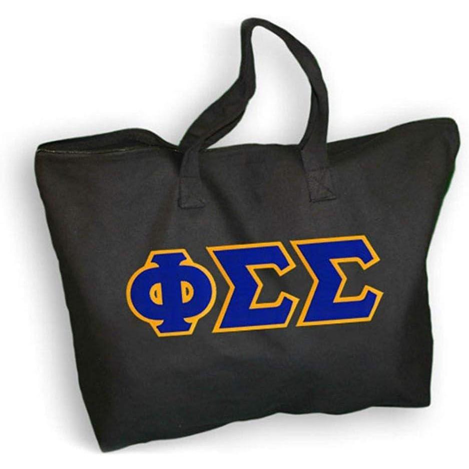 imageGreekgear Phi Sigma Sigma Lettered Tote BagBlack