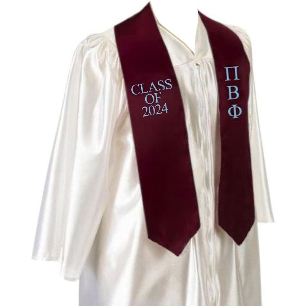 imageGreekgear Pi Beta Phi Embroidered Graduation Sash Stole