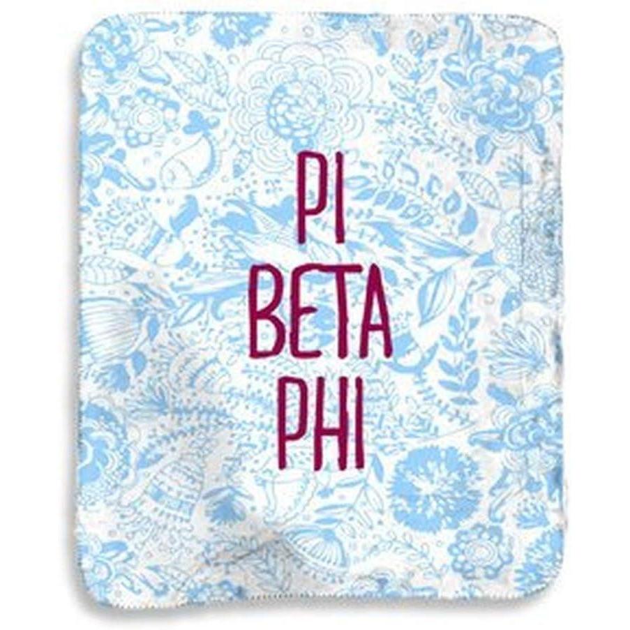 imageGreekgear Pi Beta Phi Floral Sherpa Lap Blanket