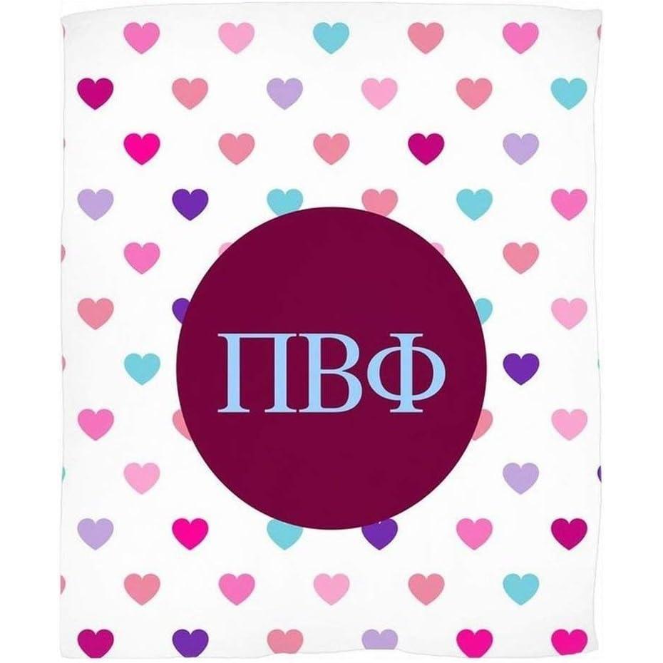 imageGreekgear Pi Beta Phi Hearts Fleece Blanket