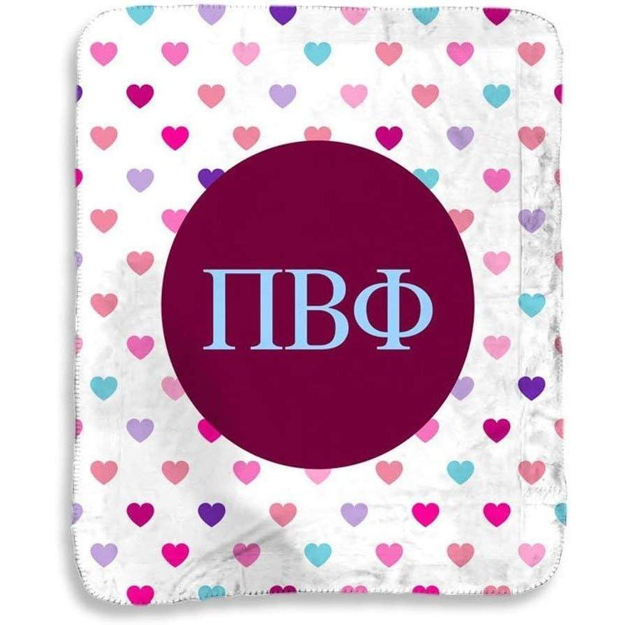 imageGreekgear Pi Beta Phi Hearts Sherpa Lap Blanket