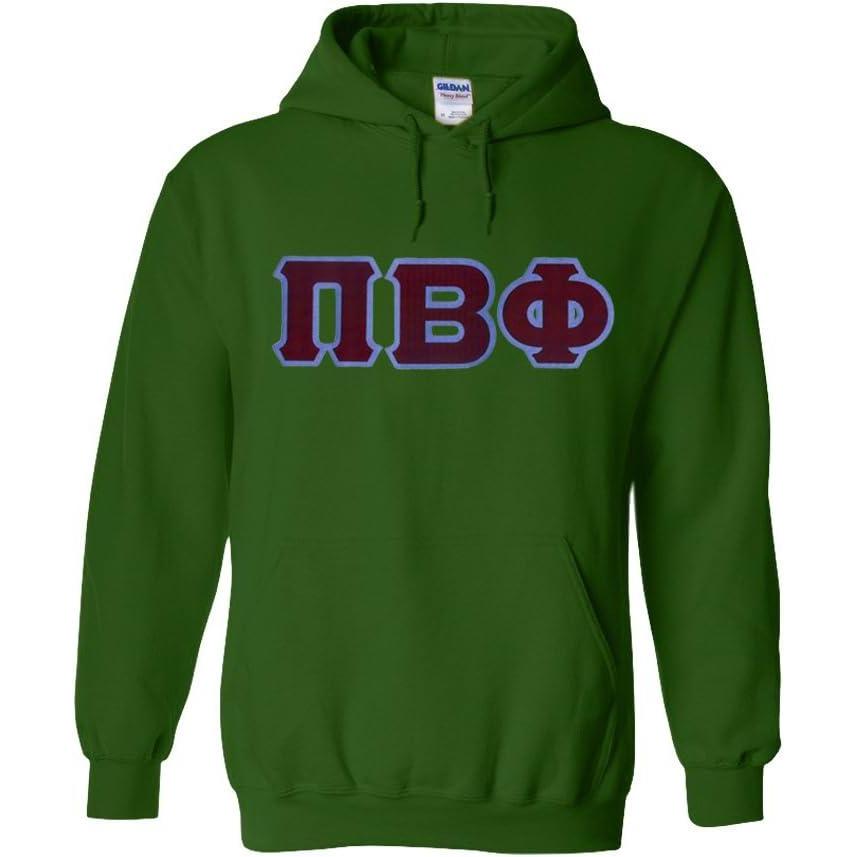 imageGreekgear Pi Beta Phi Lettered Hooded SweatshirtForest Green