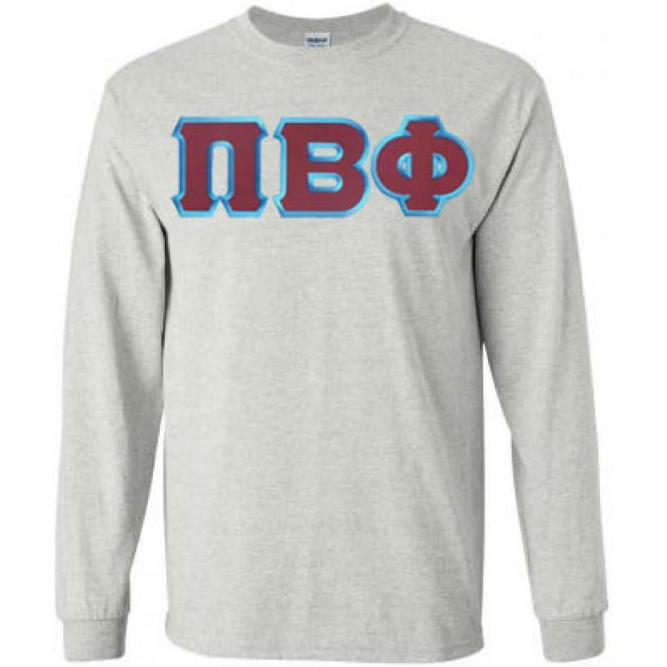 imageGreekgear Pi Beta Phi Lettered Long Sleeve TeeSports Grey