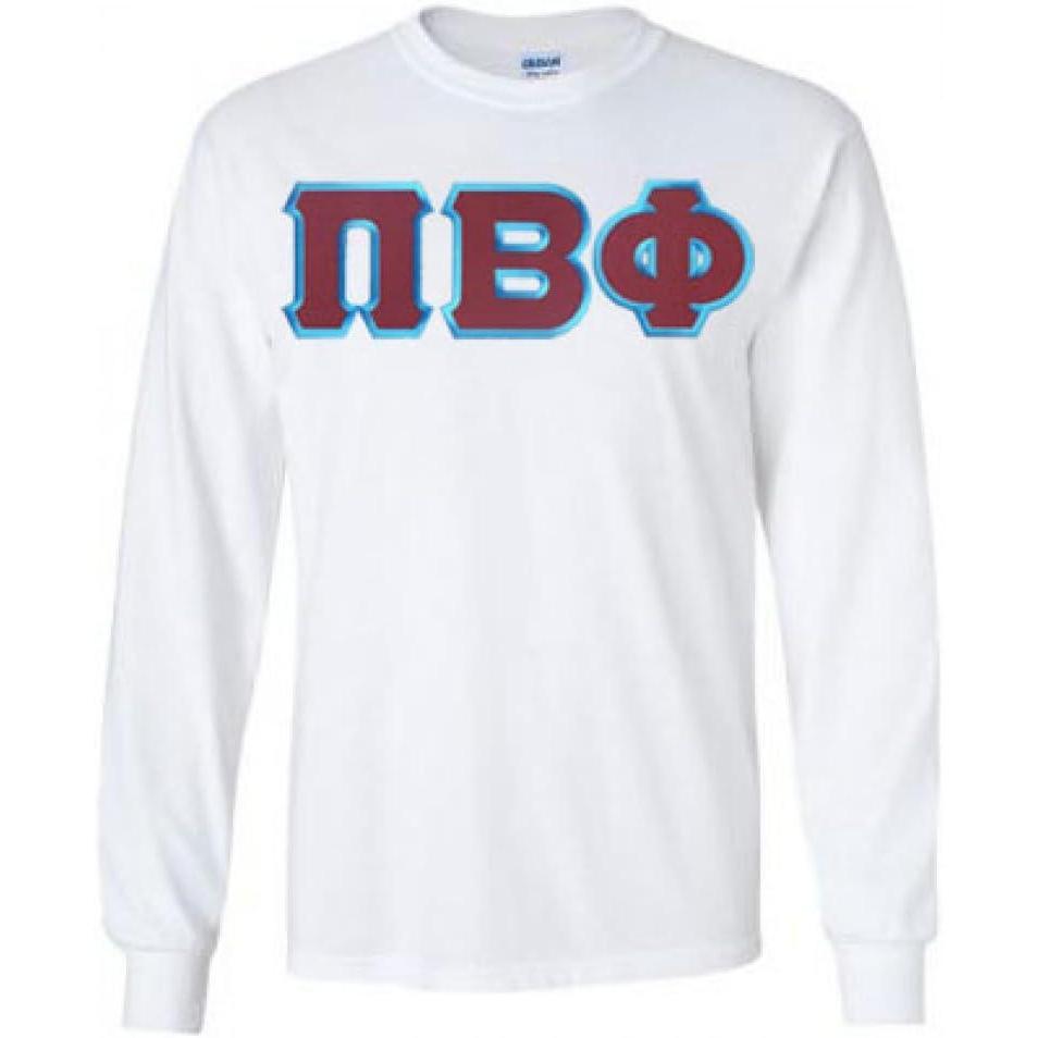 imageGreekgear Pi Beta Phi Lettered Long Sleeve TeeWhite