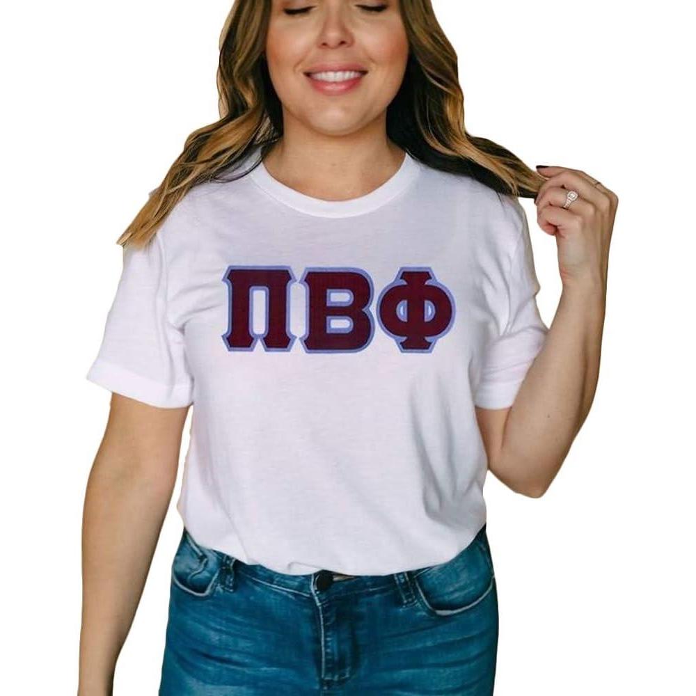 imageGreekgear Pi Beta Phi Lettered TeeWhite
