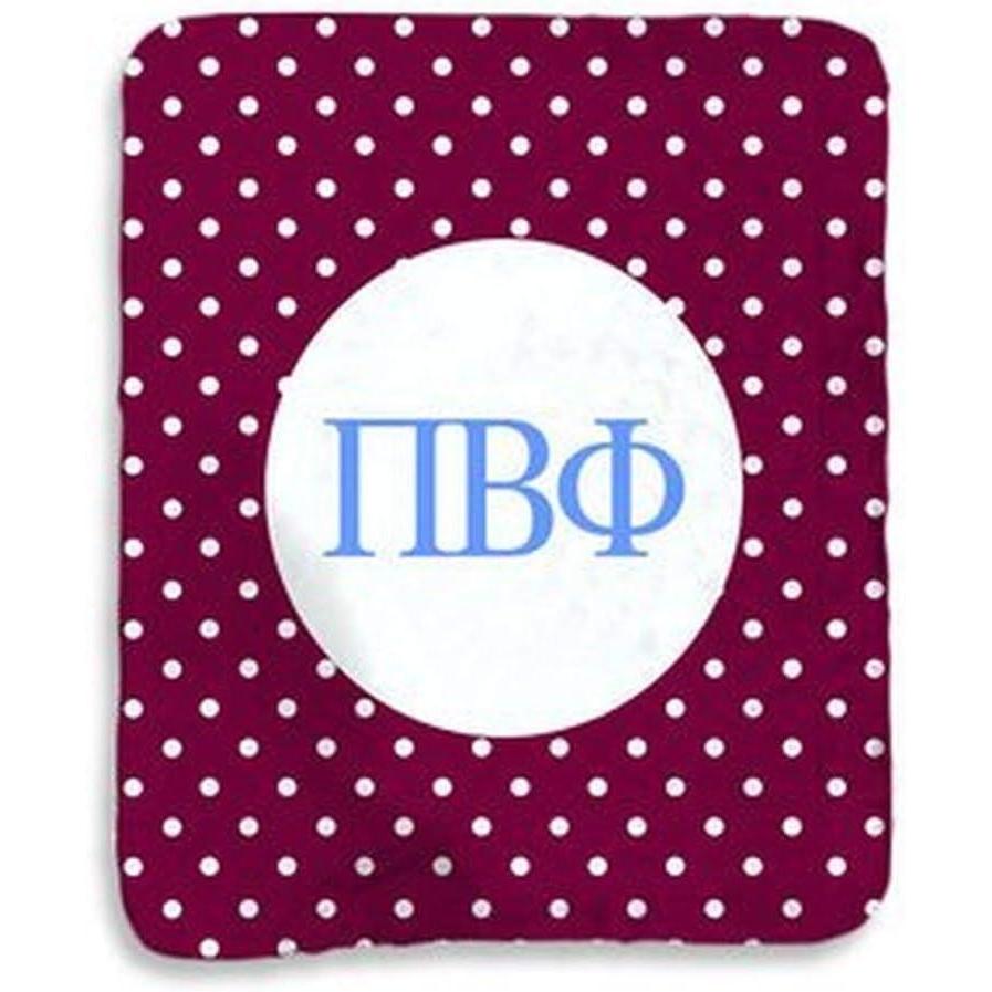 imageGreekgear Pi Beta Phi Polka Dots Sherpa Lap Blanket