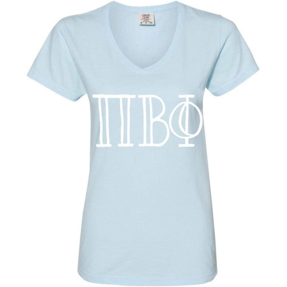 imageGreekgear Pi Beta Phi VNeck TShirtChambray