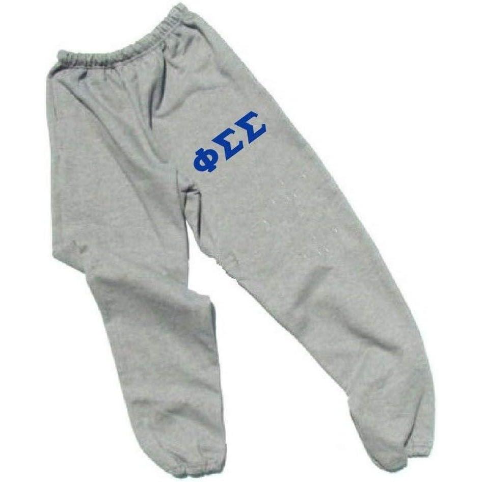 imageGreekgear Womens Phi Sigma Sigma Lettered Thigh SweatpantsSports Grey