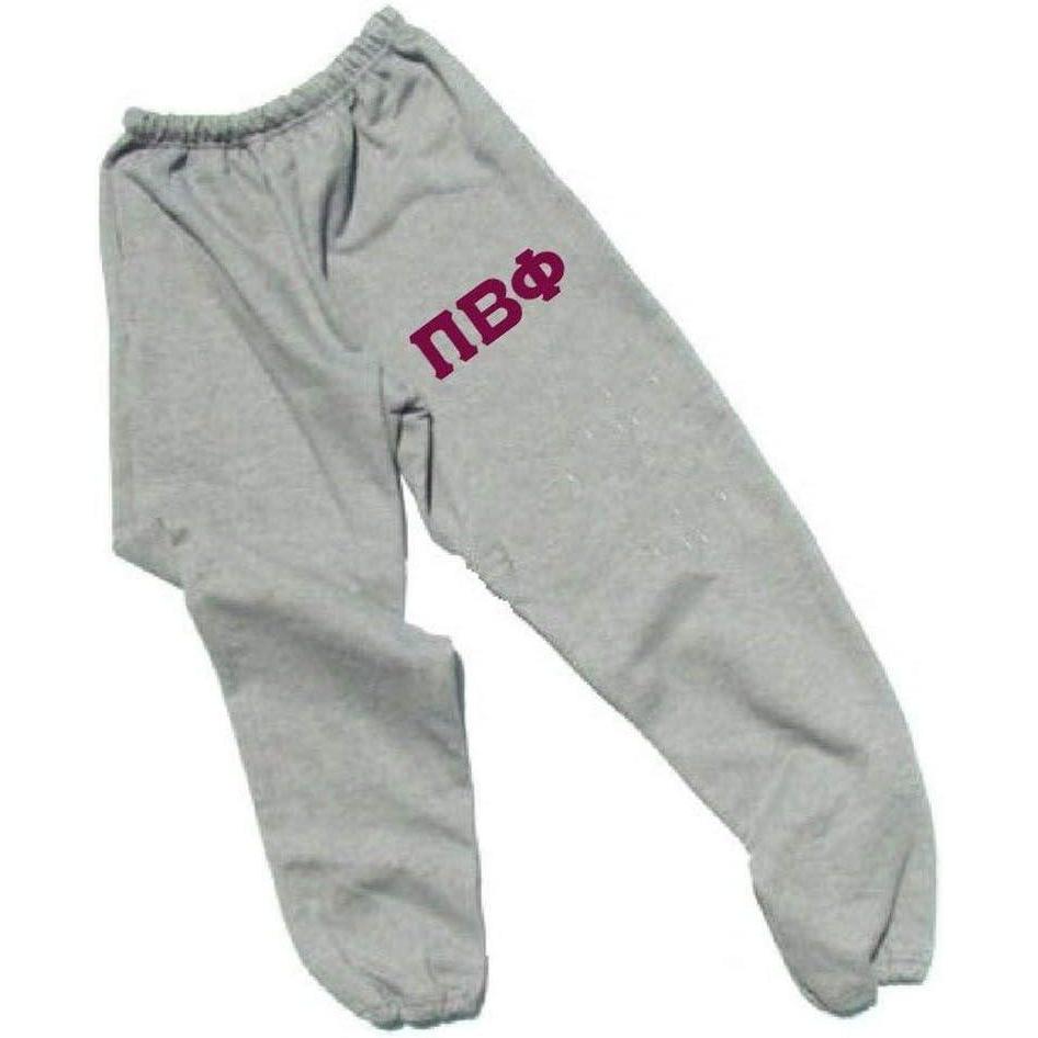 imageGreekgear Womens Pi Beta Phi Lettered Thigh SweatpantsSports Grey