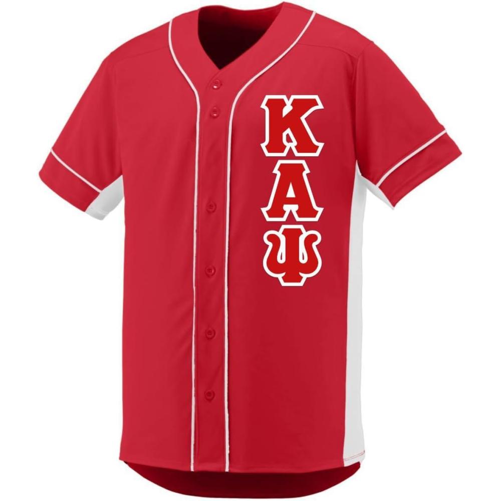 imageKappa Alpha Psi Lettered Baseball JerseyScarletWhite