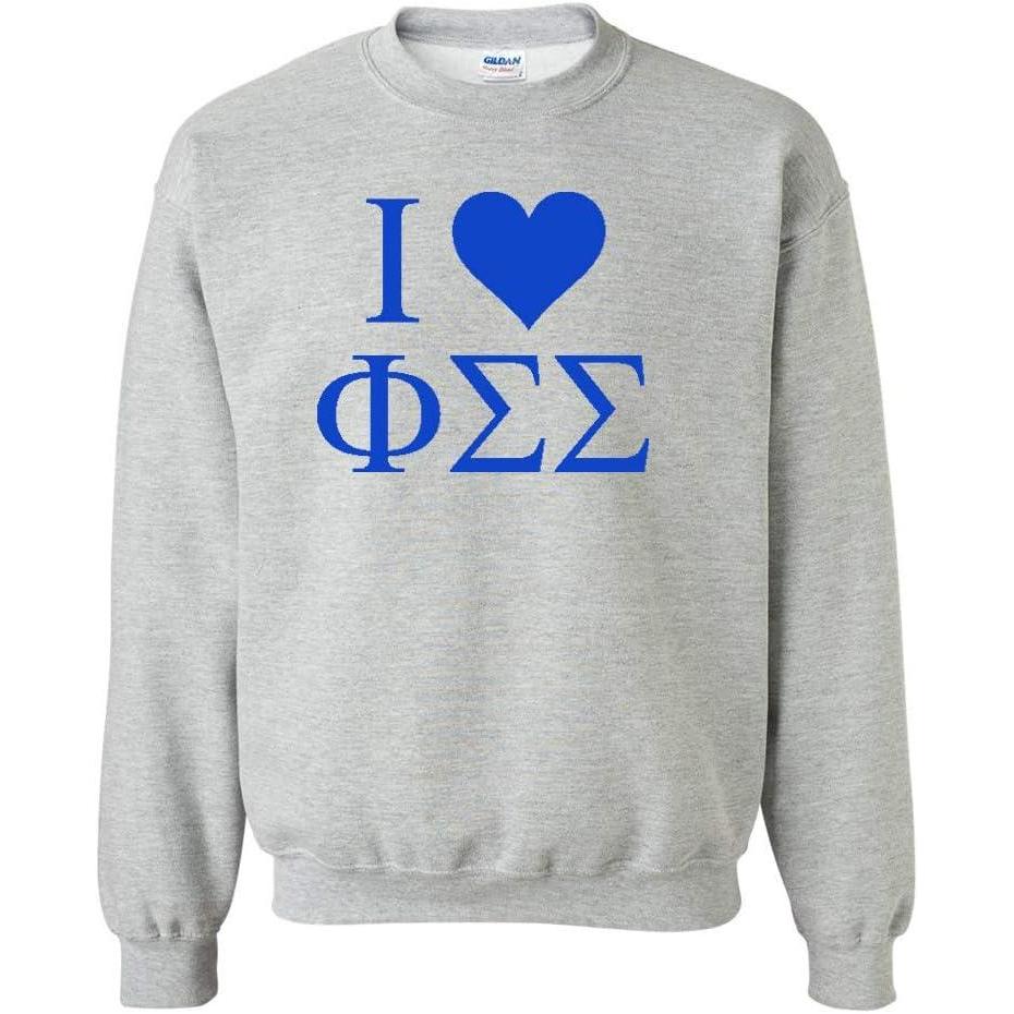 imagePhi Sigma Sigma I Love Crewneck SweatshirtLight Grey