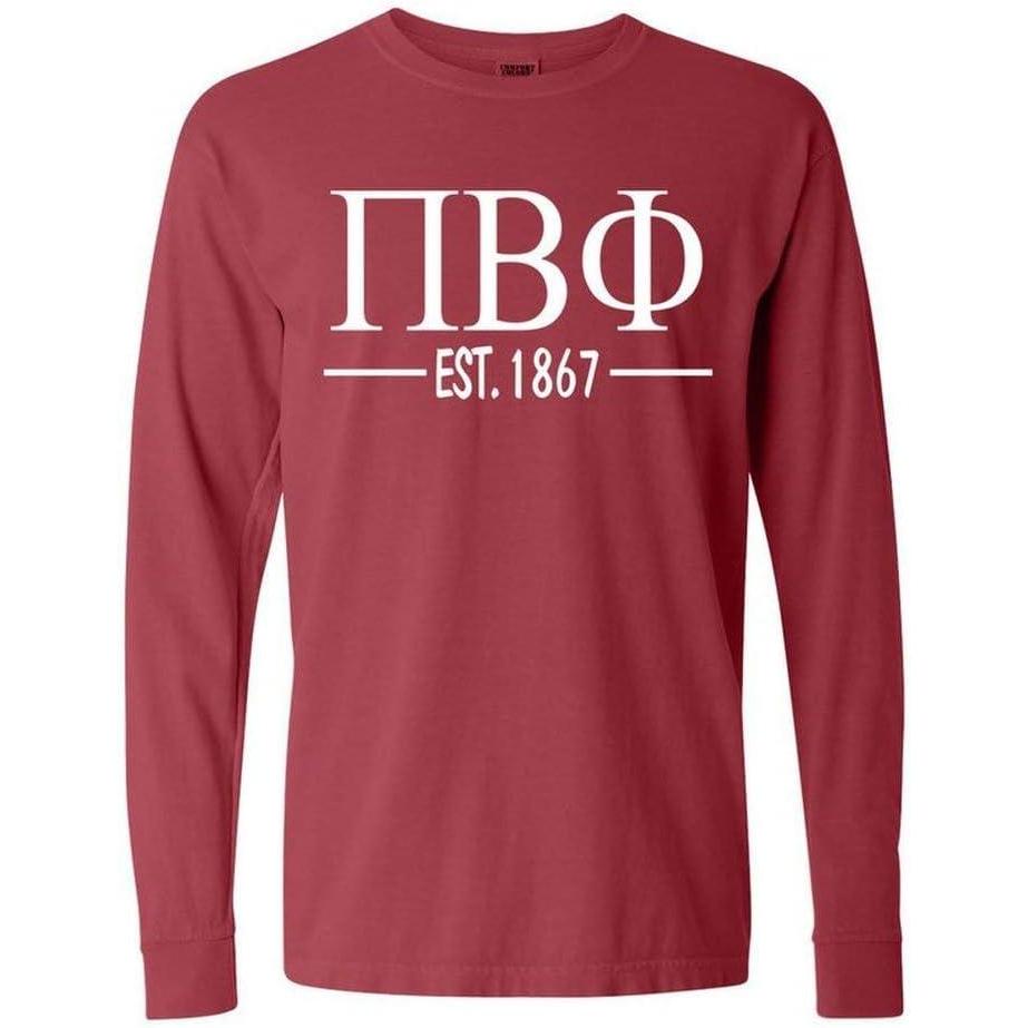 imagePi Beta Phi Custom Greek Lettered Long Sleeve TShirtBrick