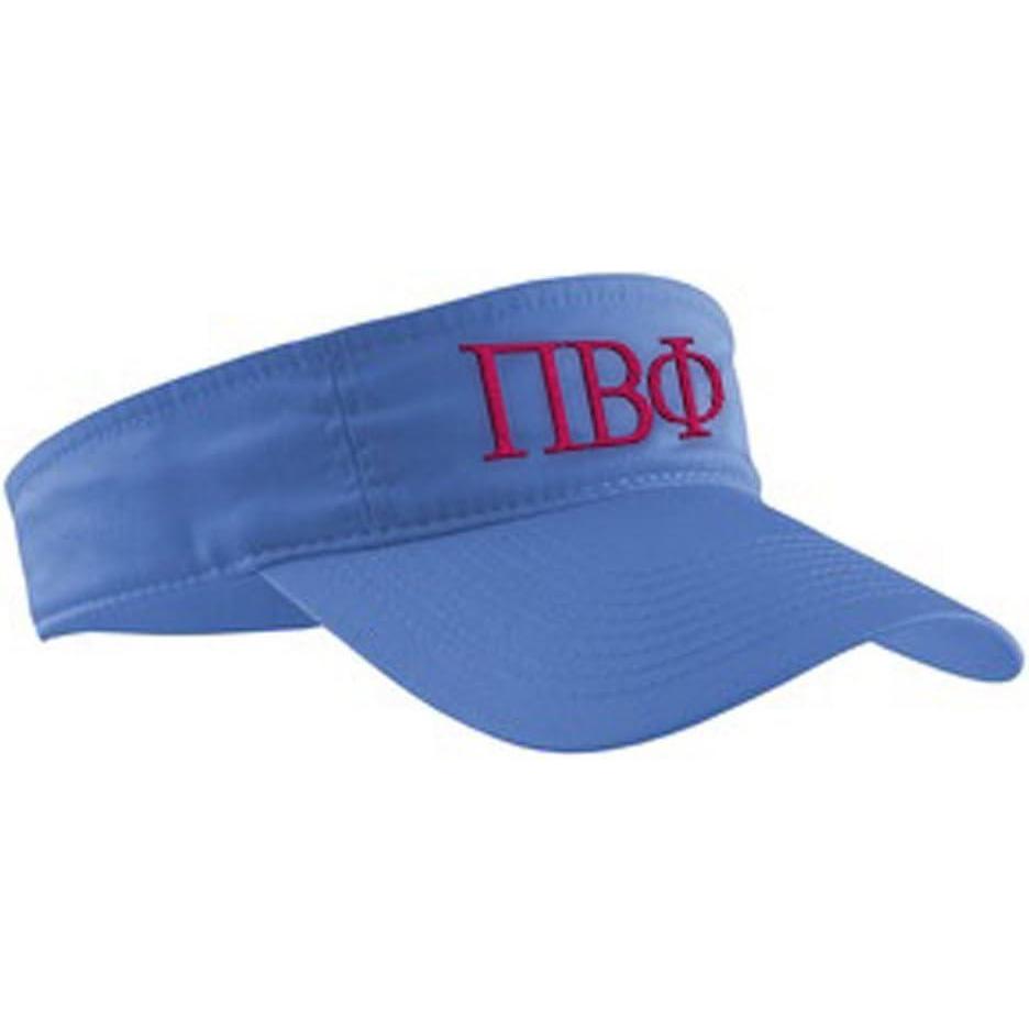 imagePi Beta Phi Greek Letter VisorRoyal Blue WMaroon Thread Color