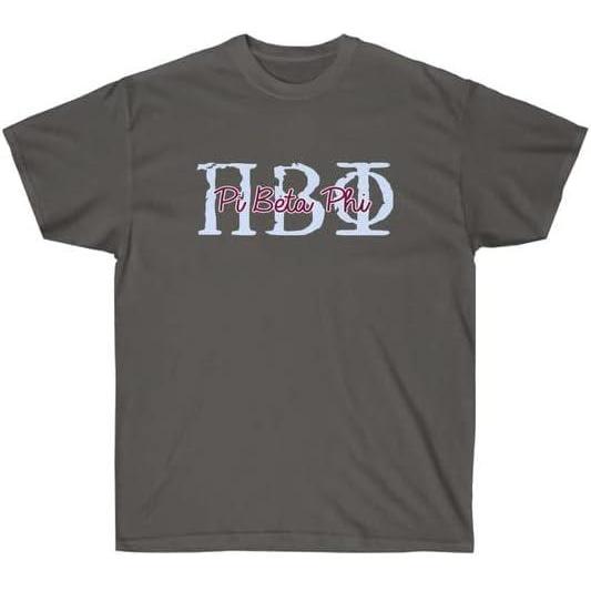 imagePi Beta Phi Greek Type Cotton TeeCharcoal