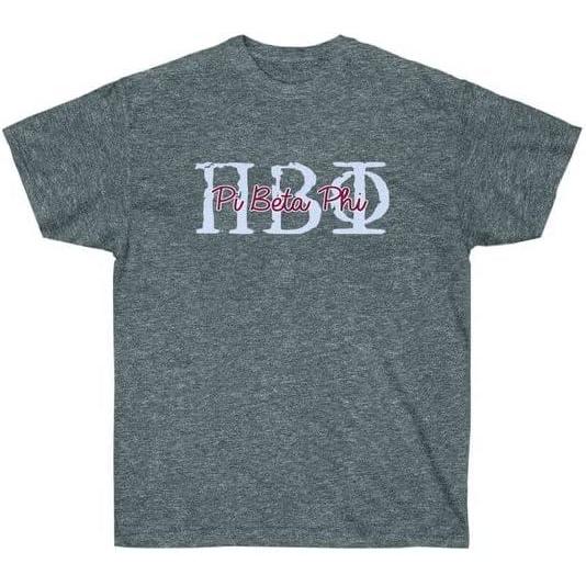 imagePi Beta Phi Greek Type Cotton TeeDark Heather