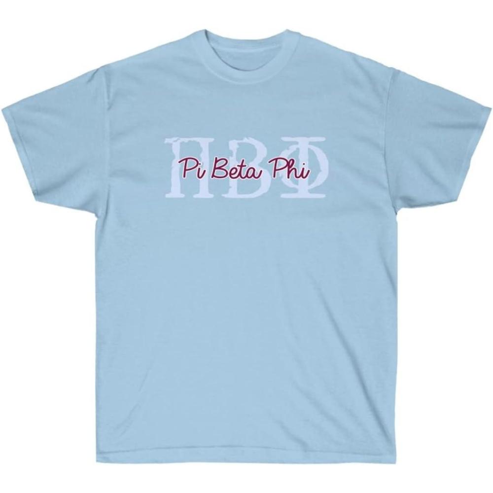 imagePi Beta Phi Greek Type Cotton TeeLight Blue
