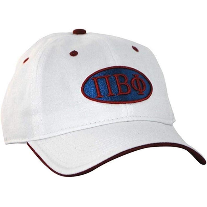 imagePi Beta Phi Throwback Oval Game HatWhite WBrown Thread Color
