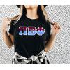 Pi Beta Phi Two Tone Greek Lettered T-Shirt(Black)