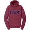 Greekgear PI Beta Phi Pigment-Dyed Lettered Hooded Sweatshirt(Merlot)
