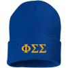 Greekgear Phi Sigma Sigma Greek Letter Knit Cap Royal Blue