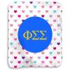 Greekgear Phi Sigma Sigma Hearts Sherpa Lap Blanket