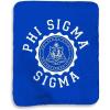 Greekgear Phi Sigma Sigma Seal Sherpa Lap Blanket Royal Blue
