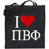 Greekgear Pi Beta Phi I Love Tote Bags(Black)